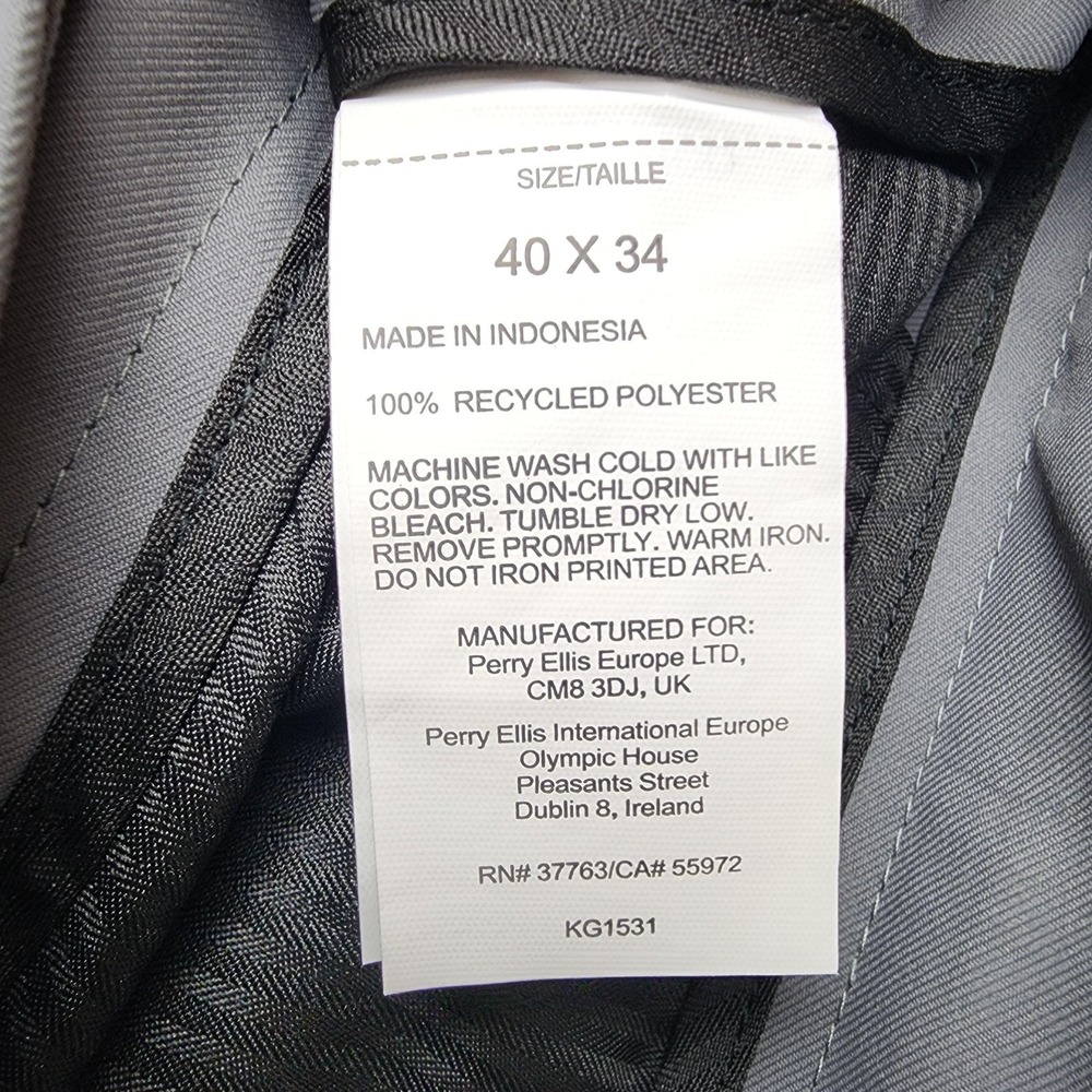 Perry Ellis Portfolio Dress Pants Mens 40x34 Gray Classic Fit Microfiber NWT - Picture 5 of 12